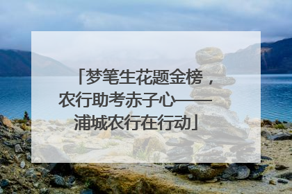 梦笔生花题金榜，农行助考赤子心——浦城农行在行动
