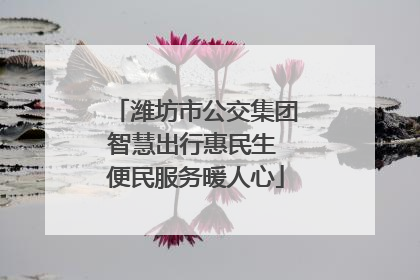 潍坊市公交集团智慧出行惠民生 便民服务暖人心