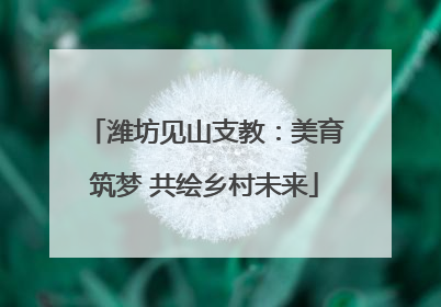 潍坊见山支教：美育筑梦 共绘乡村未来
