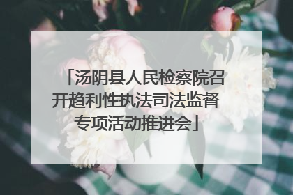 汤阴县人民检察院召开趋利性执法司法监督专项活动推进会