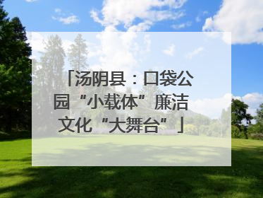 汤阴县：口袋公园“小载体”廉洁文化“大舞台”