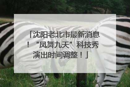 沈阳老北市最新消息！“凤舞九天”科技秀演出时间调整！