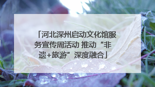 河北深州启动文化馆服务宣传周活动 推动“非遗+旅游”深度融合