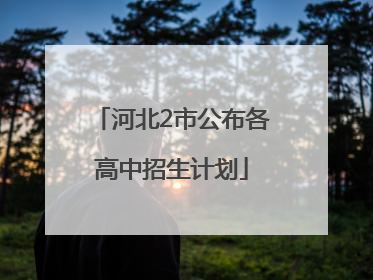 河北2市公布各高中招生计划