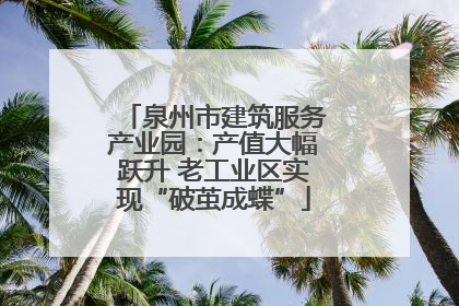泉州市建筑服务产业园：产值大幅跃升 老工业区实现“破茧成蝶”