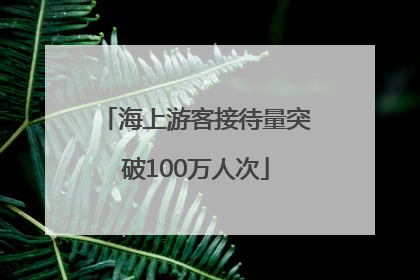 海上游客接待量突破100万人次