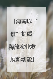海南以“链”提质 释放农业发展新动能