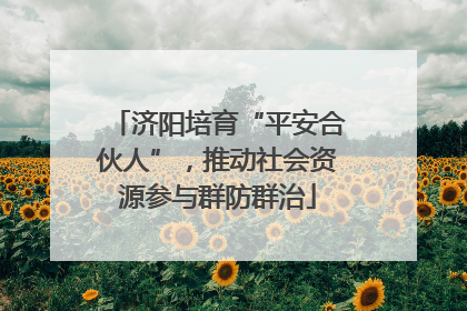 济阳培育“平安合伙人”，推动社会资源参与群防群治