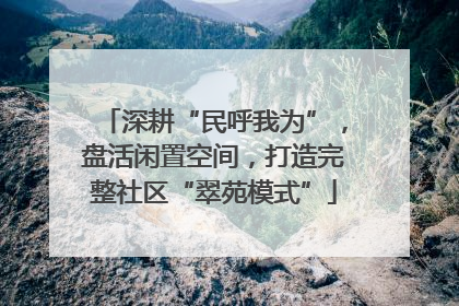 深耕“民呼我为”，盘活闲置空间，打造完整社区“翠苑模式”
