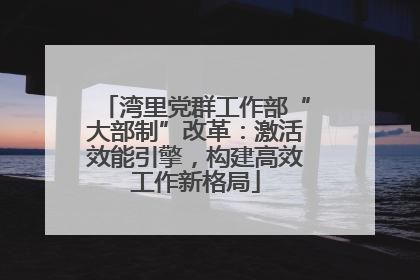 湾里党群工作部“大部制”改革：激活效能引擎，构建高效工作新格局