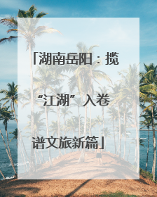 湖南岳阳：揽“江湖”入卷 谱文旅新篇