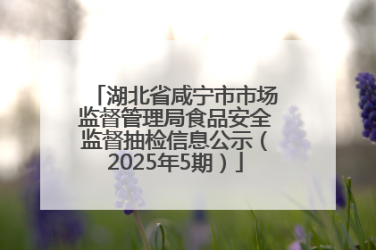 湖北省咸宁市市场监督管理局食品安全监督抽检信息公示（2025年5期）
