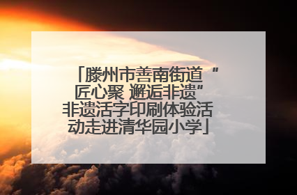 滕州市善南街道“匠心聚 邂逅非遗”非遗活字印刷体验活动走进清华园小学