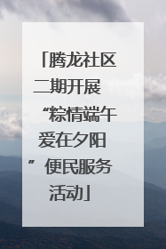 腾龙社区二期开展 “粽情端午 爱在夕阳”便民服务活动