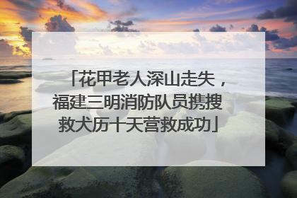 花甲老人深山走失，福建三明消防队员携搜救犬历十天营救成功