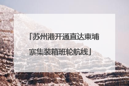 苏州港开通直达柬埔寨集装箱班轮航线