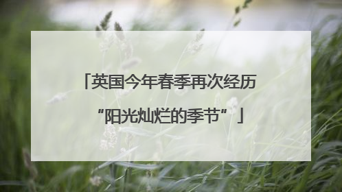英国今年春季再次经历“阳光灿烂的季节”