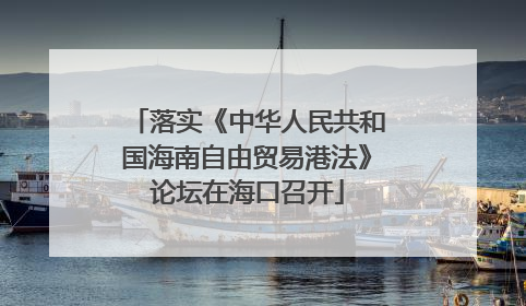落实《中华人民共和国海南自由贸易港法》论坛在海口召开