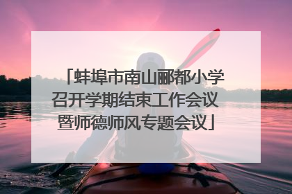 蚌埠市南山郦都小学召开学期结束工作会议暨师德师风专题会议