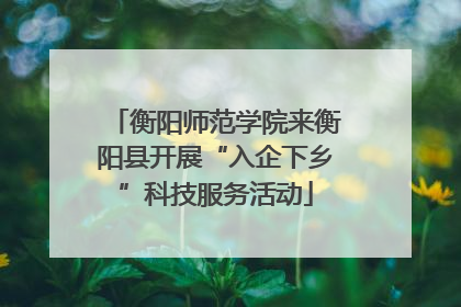 衡阳师范学院来衡阳县开展“入企下乡”科技服务活动