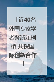 近40名外国专家学者聚浙江柯桥 共探国际创新合作