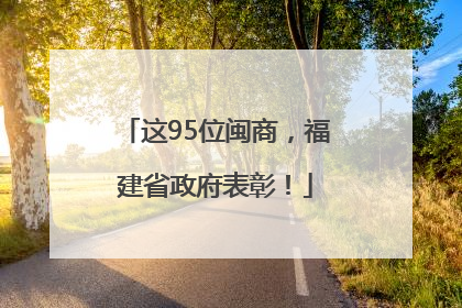这95位闽商，福建省政府表彰！