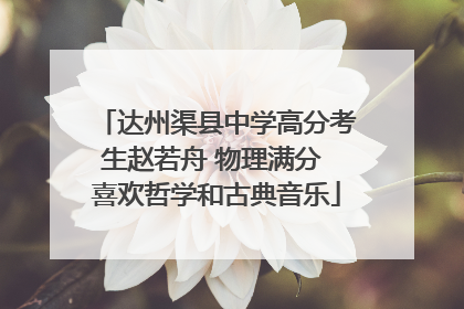 达州渠县中学高分考生赵若舟 物理满分 喜欢哲学和古典音乐