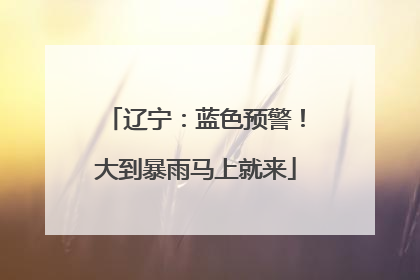 辽宁：蓝色预警！大到暴雨马上就来
