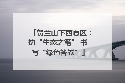 贺兰山下西夏区：执“生态之笔” 书写“绿色答卷”