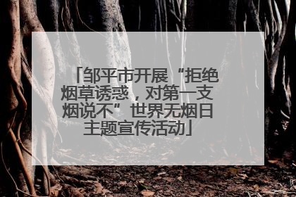 邹平市开展“拒绝烟草诱惑，对第一支烟说不”世界无烟日主题宣传活动