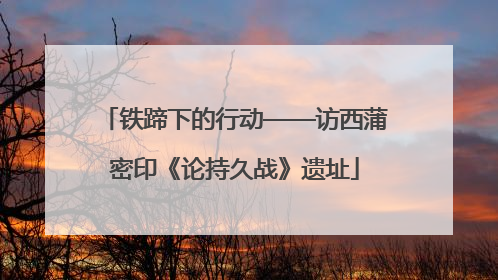 铁蹄下的行动——访西蒲密印《论持久战》遗址