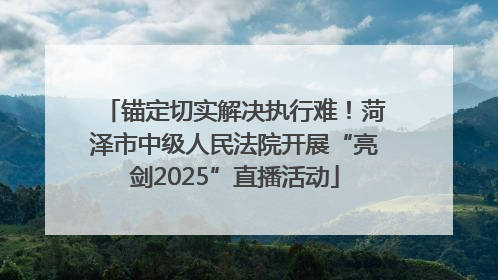 锚定切实解决执行难！菏泽市中级人民法院开展“亮剑2025”直播活动