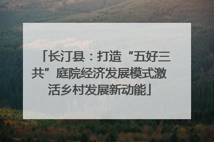 长汀县：打造“五好三共”庭院经济发展模式激活乡村发展新动能