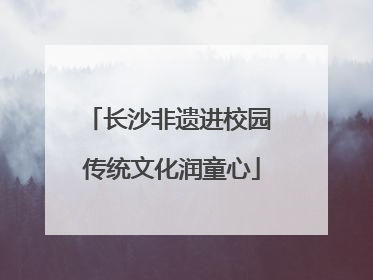 长沙非遗进校园 传统文化润童心