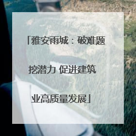 雅安雨城：破难题 挖潜力 促进建筑业高质量发展