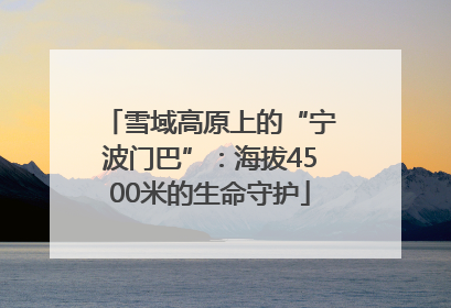 雪域高原上的“宁波门巴”：海拔4500米的生命守护