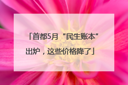 首都5月“民生账本”出炉，这些价格降了