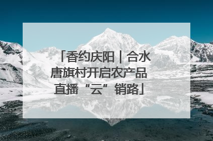 香约庆阳｜合水唐旗村开启农产品直播“云”销路