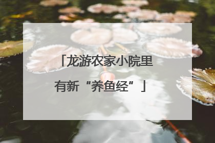 龙游农家小院里有新“养鱼经”