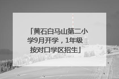 黄石白马山第二小学9月开学，1年级按对口学区招生
