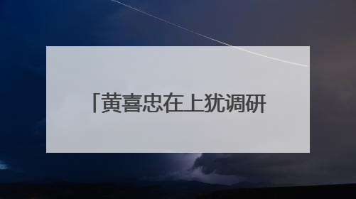 黄喜忠在上犹调研督导和下访接访