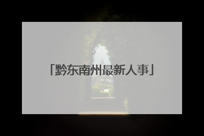 黔东南州最新人事