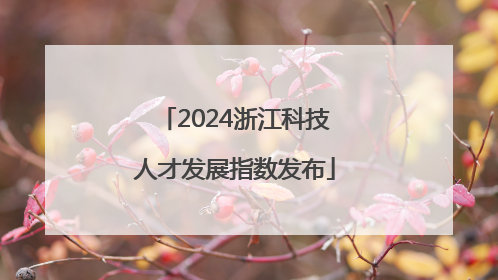 2024浙江科技人才发展指数发布