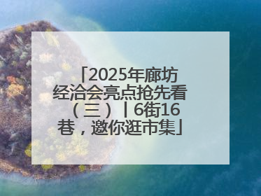 2025年廊坊经洽会亮点抢先看（三）丨6街16巷，邀你逛市集