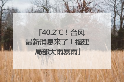 40.2℃！台风最新消息来了！福建局部大雨暴雨