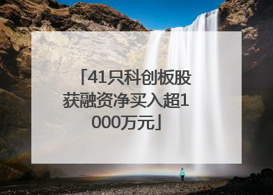 41只科创板股获融资净买入超1000万元
